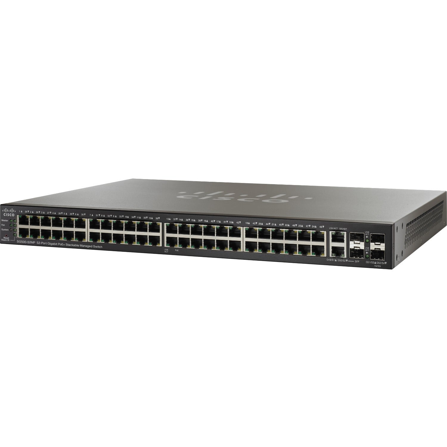 Cisco SG500-52MP 52-Port Gigabit Max PoE+ Stackable Managed Switch - SG500-52MP-K9NA-RF