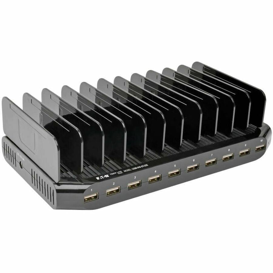 Eaton Tripp Lite Series 10-Port USB Charging Station with Adjustable Storage, 12V 8A (96W) USB Charger Output, Schuko Power Cord - U280-010-ST-CEE