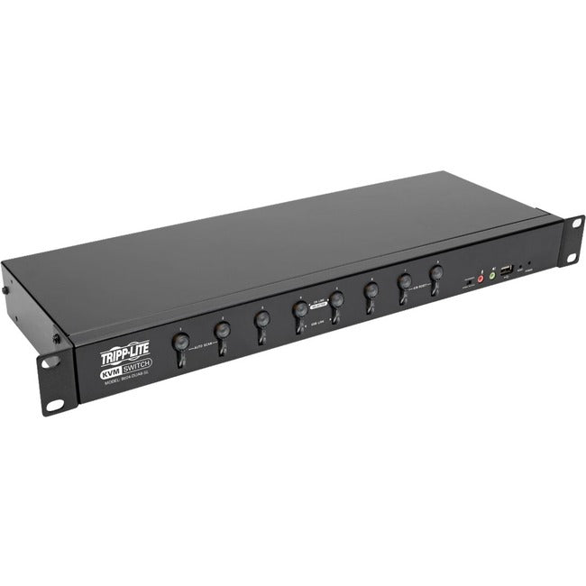 Tripp Lite by Eaton 8-Port DVI/USB KVM Switch with Audio and USB 2.0 Peripheral Sharing, 1U Rack-Mount, Single-Link, 1920 x 1200 (1080p) - B024-DUA8-SL