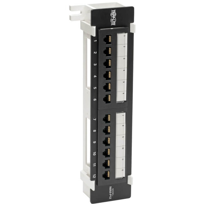 Tripp Lite by Eaton Cat5e Wall-Mount 12-Port Patch Panel - PoE+ Compliant, 110/Krone, 568A/B, RJ45 Ethernet, TAA - N050-P12
