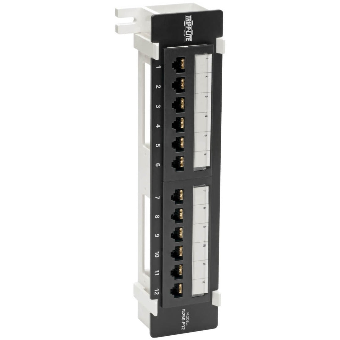 Eaton Tripp Lite Series Cat6 Wall-Mount 12-Port Patch Panel - PoE+ Compliant, 110/Krone, 568A/B, RJ45 Ethernet, TAA - N250-P12