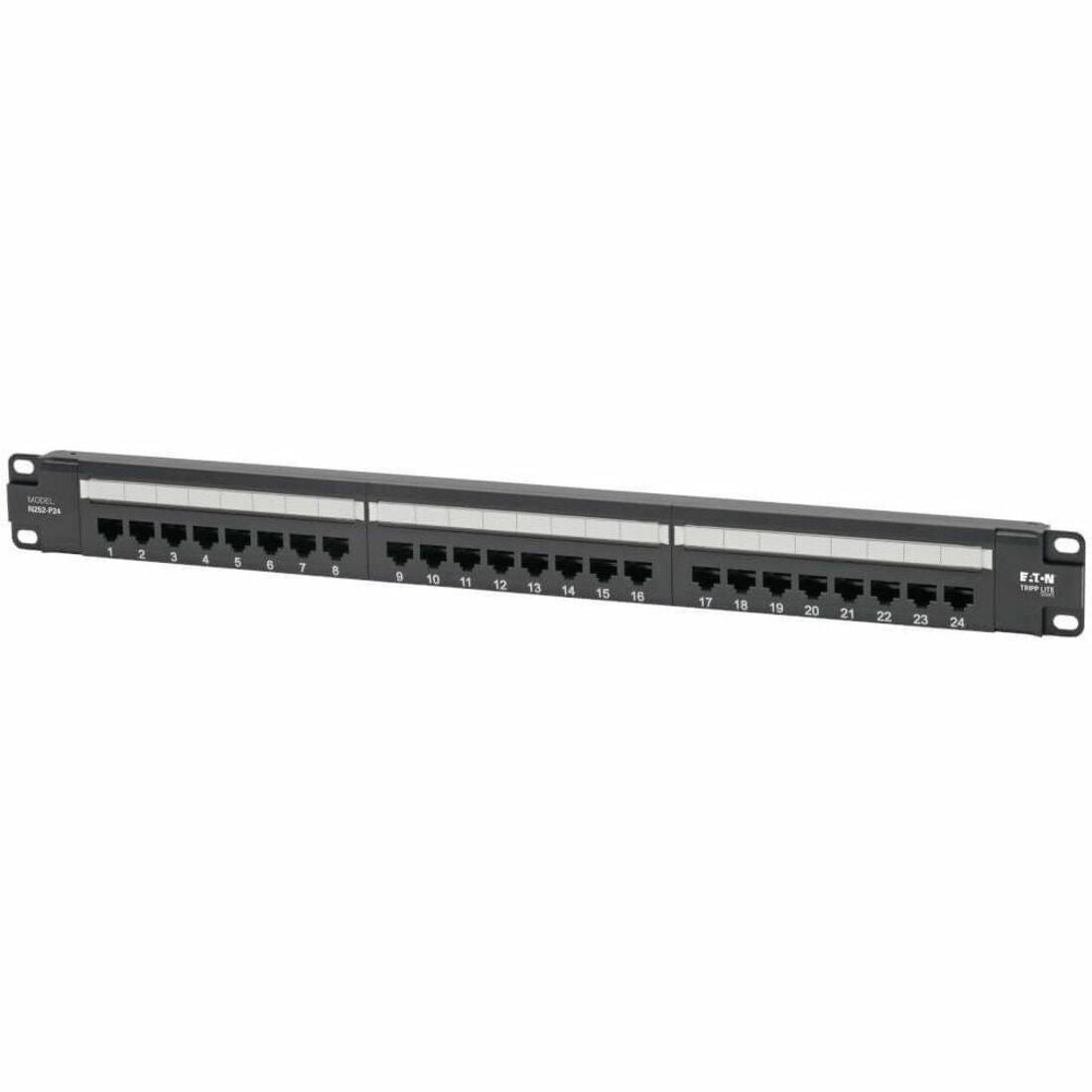 Tripp Lite by Eaton Cat6 24-Port Patch Panel - PoE+ Compliant 110/Krone 568A/B RJ45 Ethernet 1U Rack-Mount TAA - N252-P24