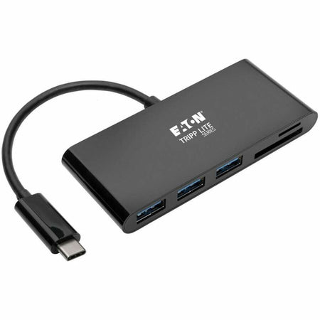 Eaton Tripp Lite Series 3-Port USB-C Hub with Card Reader, USB 3.x (5Gbps) Hub Ports and Card Reader Ports, Black - U460-003-3AMB