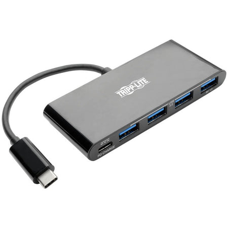 Tripp Lite by Eaton 4-Port USB-C Hub, USB 3.x (5Gbps), 4x USB-A Ports, 60W PD Charging, Black - U460-004-4AB-C