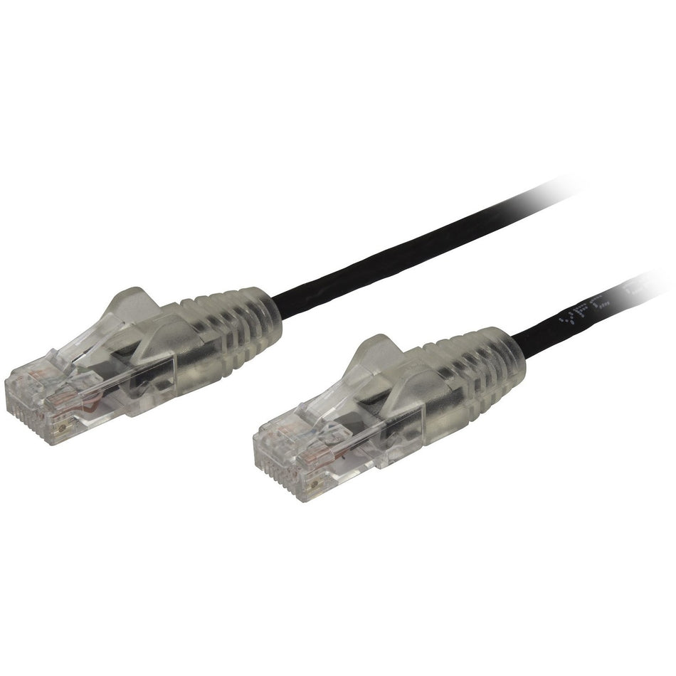 StarTech.com 10ft CAT6 Cable - Slim CAT6 Patch Cord - Black Snagless RJ45 Connectors - Gigabit Ethernet Cable - 28 AWG - LSZH (N6PAT10BKS) - N6PAT10BKS