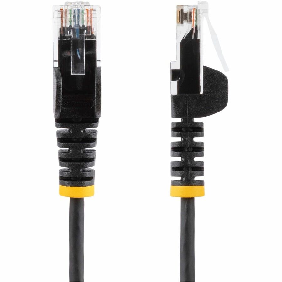 StarTech.com 3ft CAT6 Cable - Slim CAT6 Patch Cord - Black - Snagless RJ45 Connectors - Gigabit Ethernet Cable - 28 AWG - LSZH (N6PAT3BKS) - N6PAT3BKS