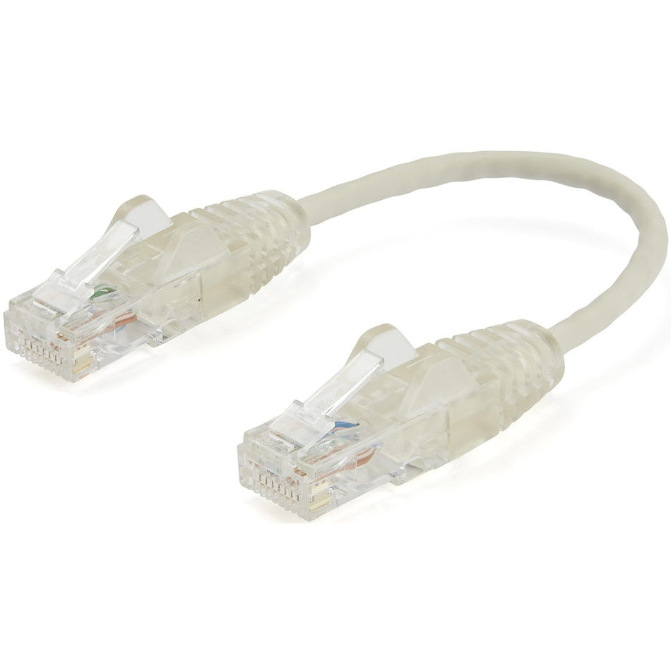 StarTech.com 6 in CAT6 Cable - Slim CAT6 Patch Cord - Gray Snagless RJ45 Connectors - Gigabit Ethernet Cable - 28 AWG - LSZH (N6PAT6INGRS) - N6PAT6INGRS