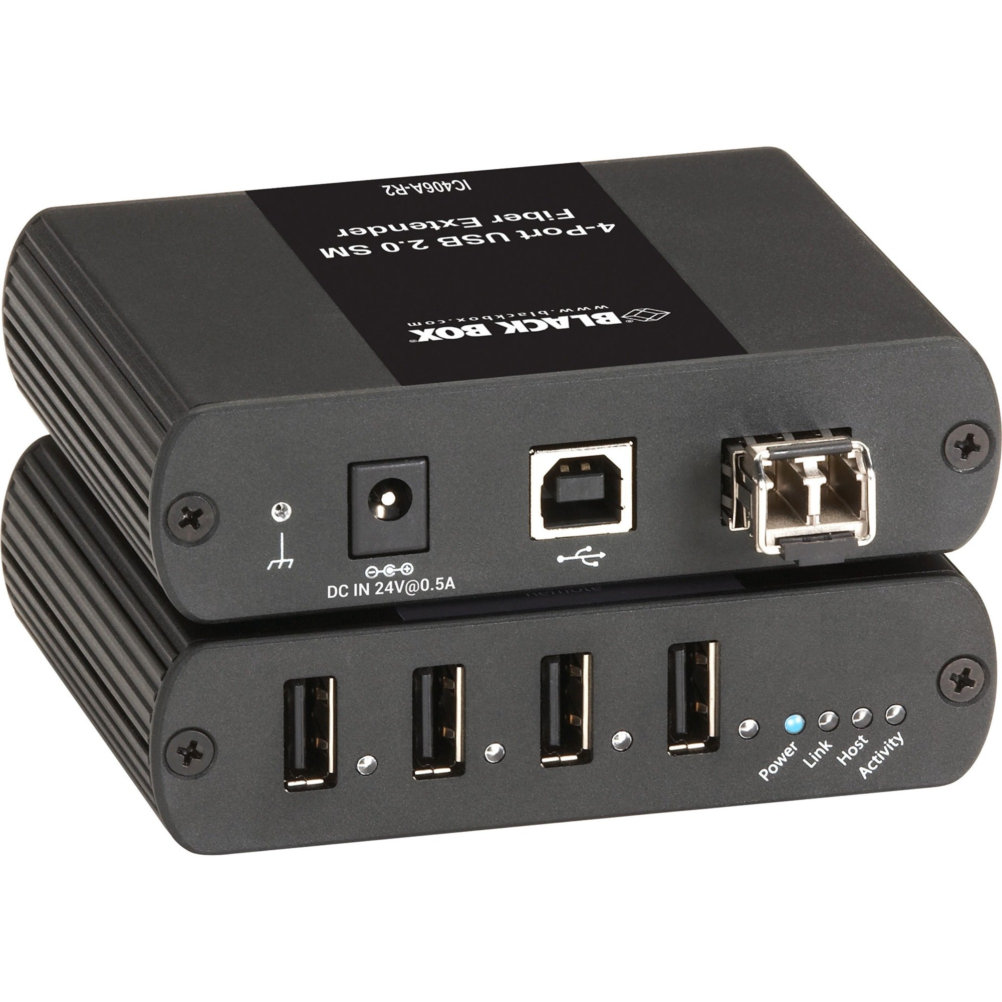 Black Box USB Extender - Single-Mode Fiber, 4-Port - IC406A-R2