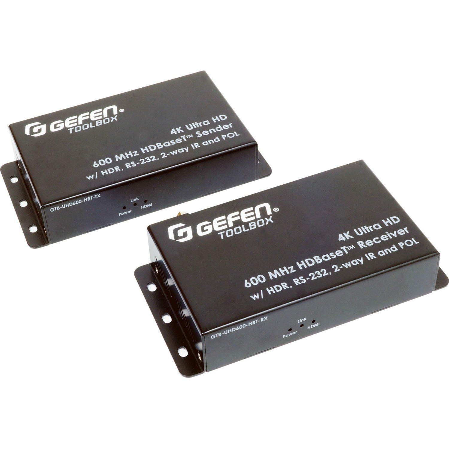 Gefen 4K Ultra HD 600 MHz HDBaseT Extender w/ HDR, RS-232, 2-way IR, and POL - GTB-UHD600-HBT