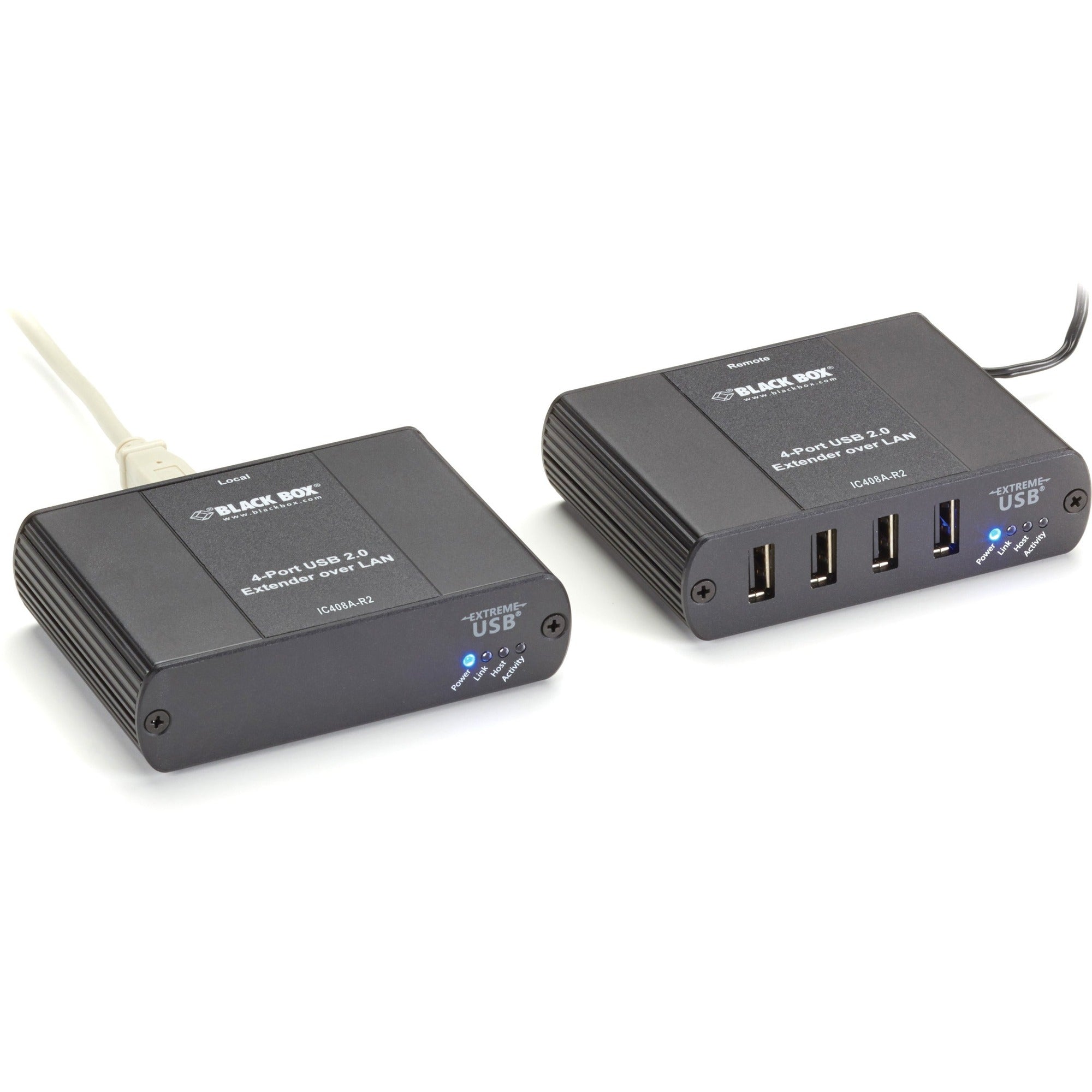 Black Box USB 2.0 Extender - CATx/LAN, 4-Port - IC408A-R2