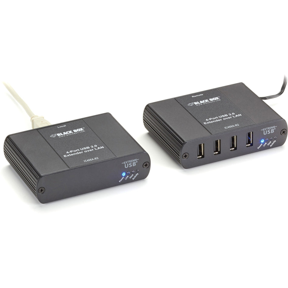 Black Box USB 2.0 Extender - CATx/LAN, 4-Port - IC408A-R2