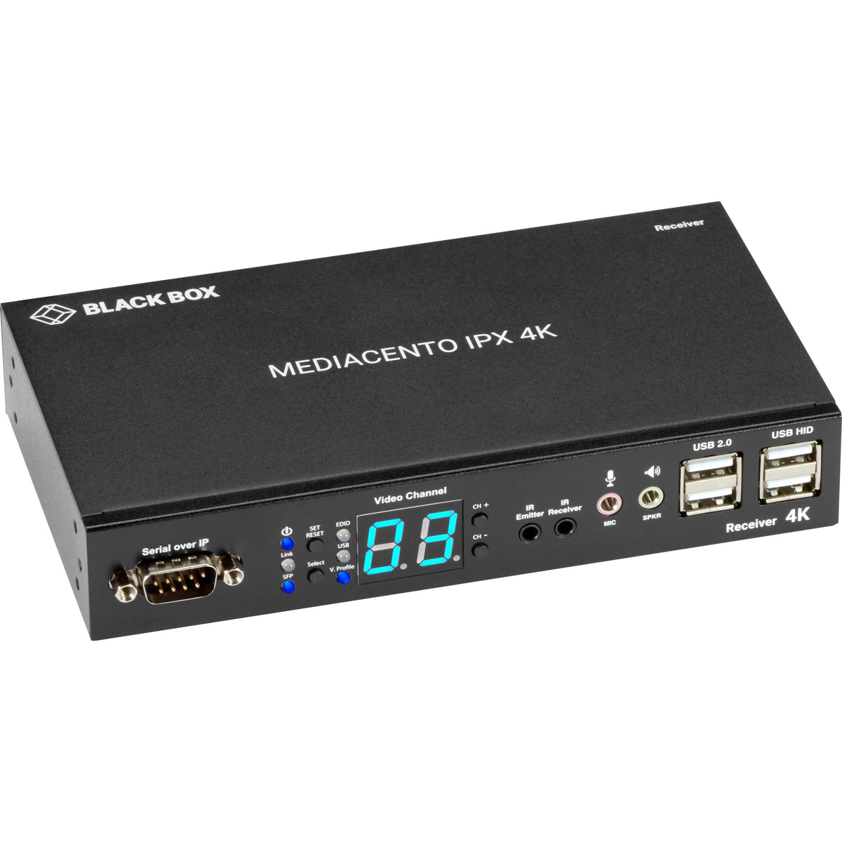 Black Box 4K Receiver - HDMI, USB, Serial, IR, Audio - VX-HDMI-4KIP-RX