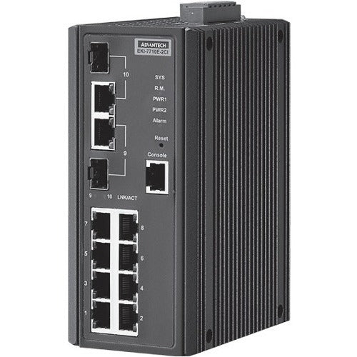 Advantech 8FE + 2G Combo Port Managed Ethernet Switch w/ Wide Temp - EKI-7710E-2CI-AE