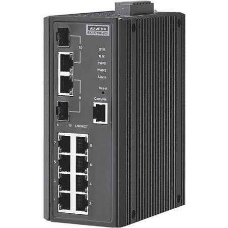 Advantech 8FE + 2G Combo Port Managed Ethernet Switch w/ Wide Temp - EKI-7710E-2CI-AE