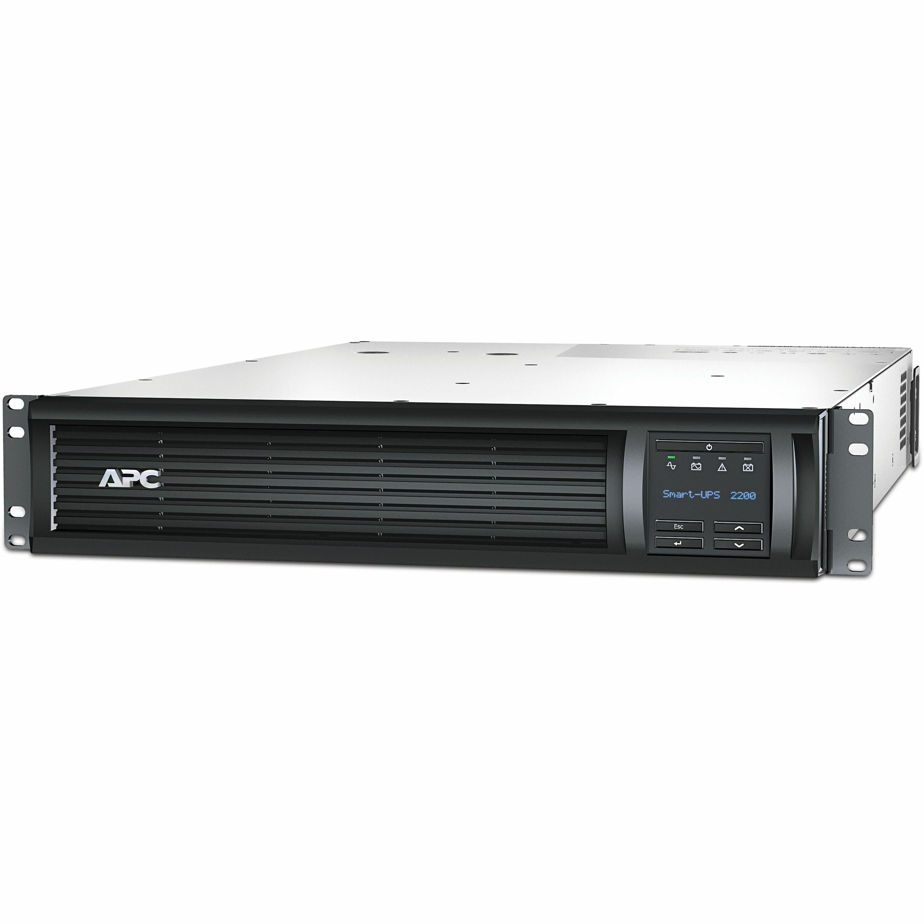 APC Smart-UPS, Line Interactive, 2200VA, Rackmount 2U, 120V, 6x NEMA 5-15R+2x NEMA 5-20R outlets, SmartConnect Port+SmartSlot, AVR, LCD - SMT2200RM2UC