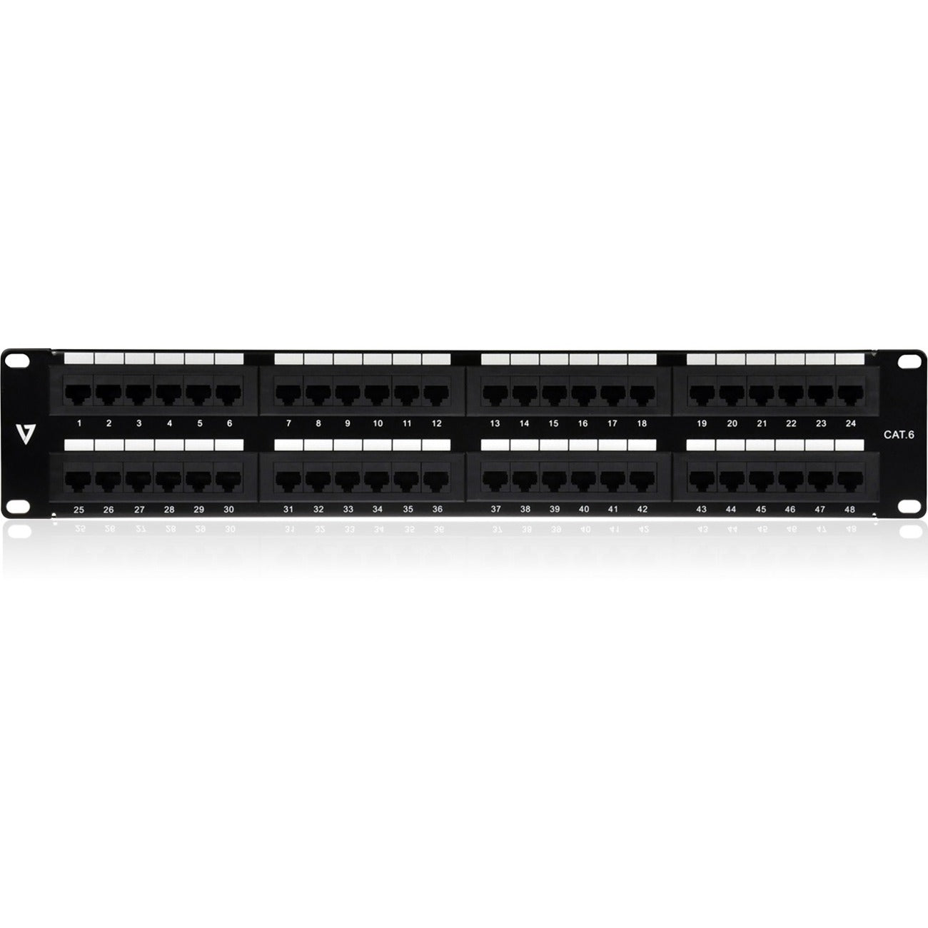 V7 48 Port Cat6 Patch Panel 2U - NPP2U48-1N