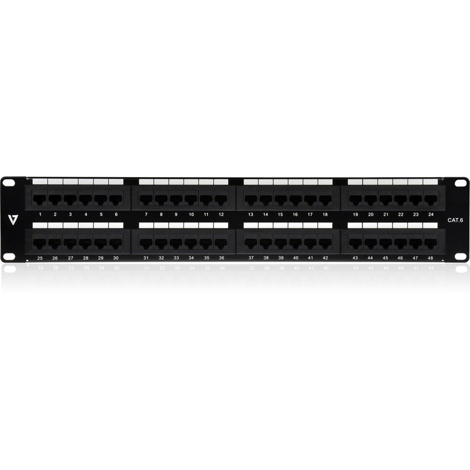 V7 48 Port Cat6 Patch Panel 2U - NPP2U48-1N