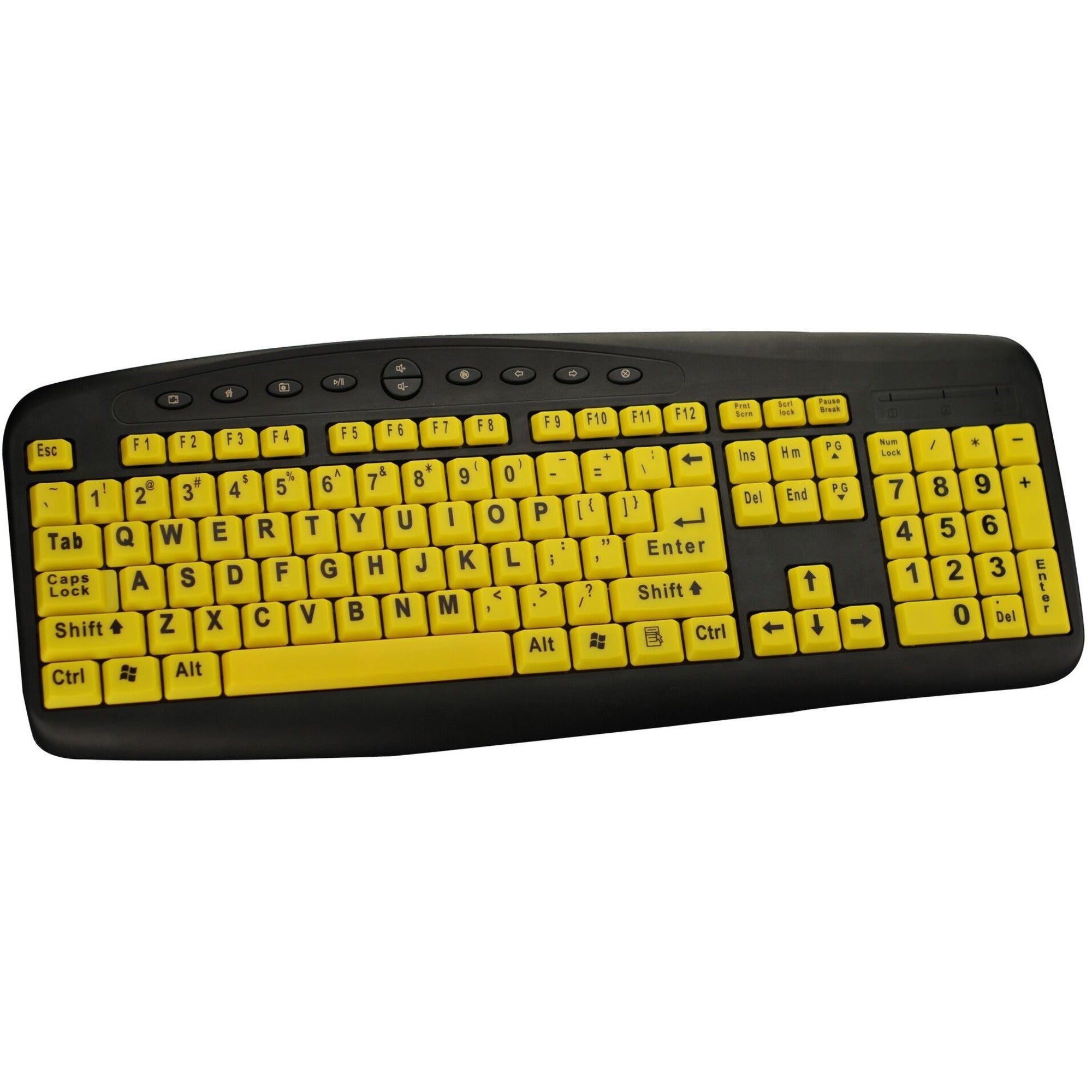 High Visibility Large Print Soft Touch Keyboard, 104 Key, USB - CST104LPY