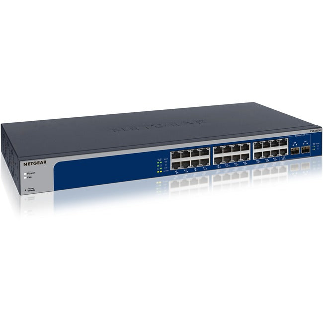 Netgear 24-Port 10-Gigabit/Multi-Gigabit Ethernet Smart Managed Plus Switch (XS724EM) - XS724EM-100NAS