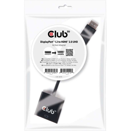 Club 3D DisplayPort 1.2 to HDMI 2.0 UHD Active Adapter - CAC-2070
