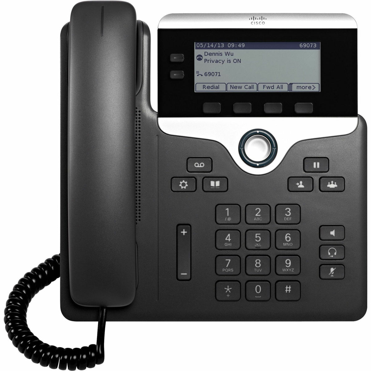 Cisco 7821 IP Phone - Refurbished - Corded - Corded - Wall Mountable, Tabletop - Charcoal - CP-7821-3PCC-K9-RF