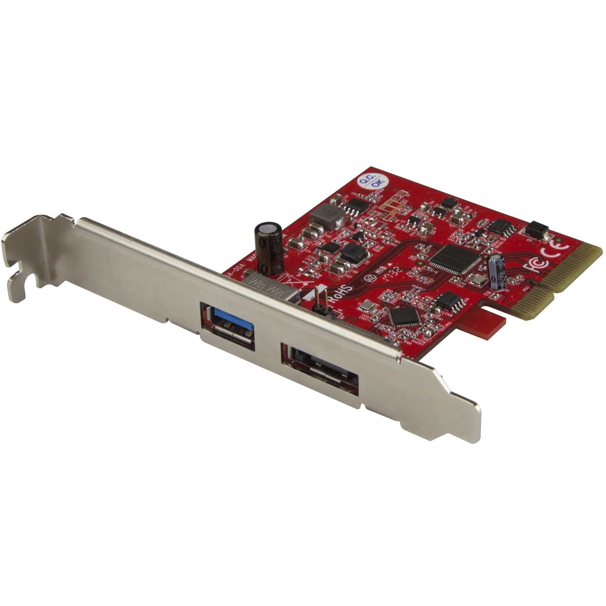 StarTech.com 2 Port USB 3.1 (10Gbps) + eSATA PCI Express Card - 1x USB-A + 1x eSATA - USB3.1 PCIe Card eSATA Card - USB3.1 Expansion Card - PEXUSB311A1E