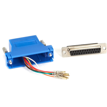 Black Box Modular Adapter Kit - DB25 Female to RJ45 Female, Blue - FA4525F-BL