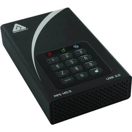 Apricorn Aegis Padlock DT FIPS ADT-3PL256F-12TB 12 TB Desktop Hard Drive - External - Black - TAA Compliant - ADT-3PL256F-12TB