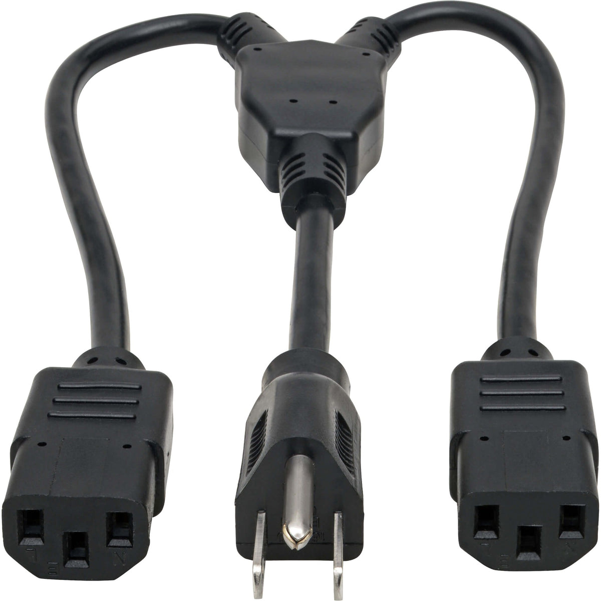 Tripp Lite by Eaton Power Cord Splitter C14 to 2xC13 PDU Style - 10A 250V 18 AWG 18-in. (45.72 cm) Black - P004-18N-2C13