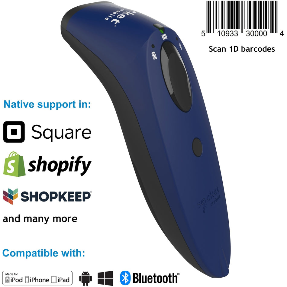 SocketScan&reg; S730, 1D Laser Barcode Scanner, Blue, Blue - CX3361-1683