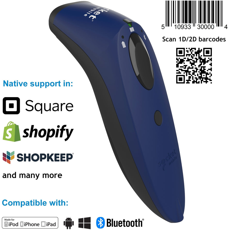 SocketScan&reg; S740, 1D/2D Imager Barcode Scanner, Blue - CX3431-1881