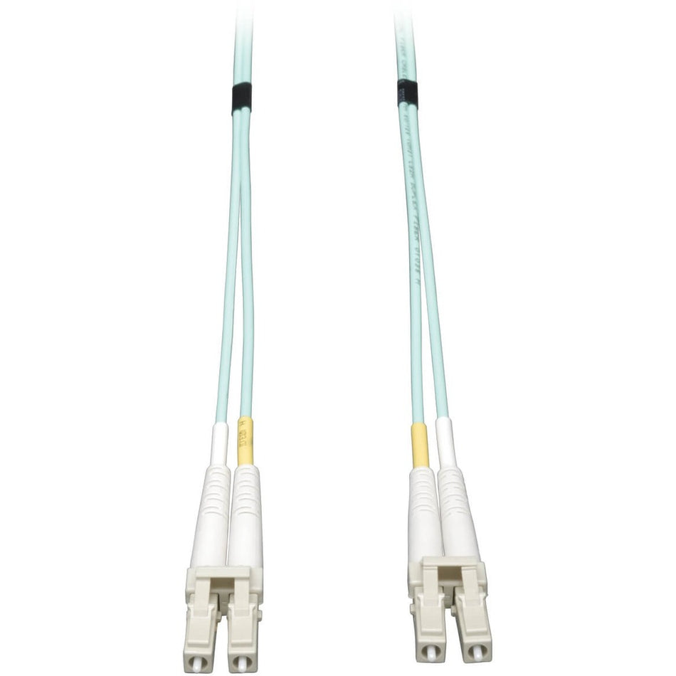 Eaton Tripp Lite Series 10Gb/40Gb/100Gb Duplex Multimode 50/125 OM3 LSZH Fiber Patch Cable (LC/LC), Aqua, 10M (32.8 ft.) - N820-10M