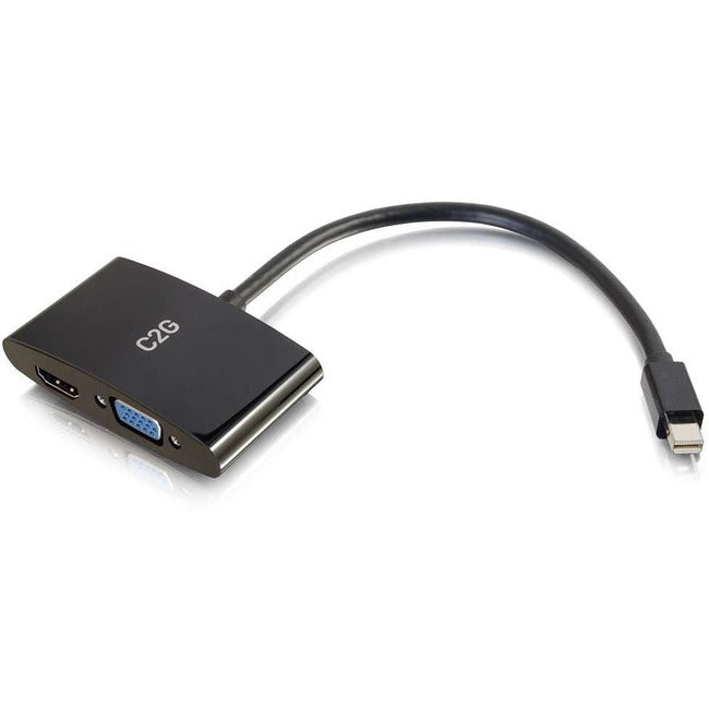 C2G 8in Mini DisplayPort to 4K HDMI or VGA Adapter - Black - 28271