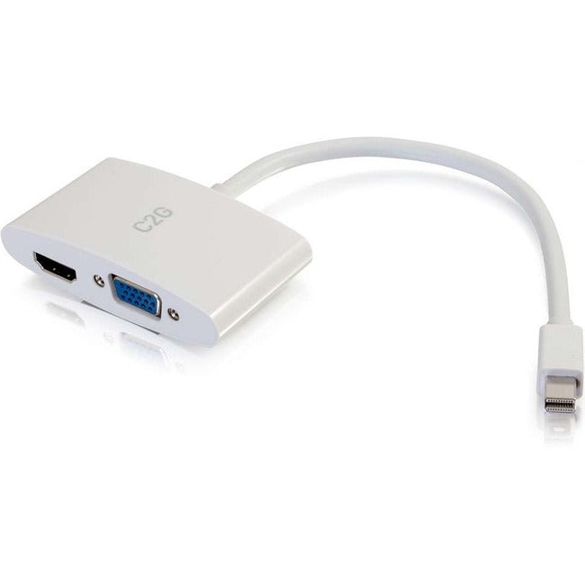 C2G 8in Mini DisplayPort to 4K HDMI or VGA Adapter - White - 28272