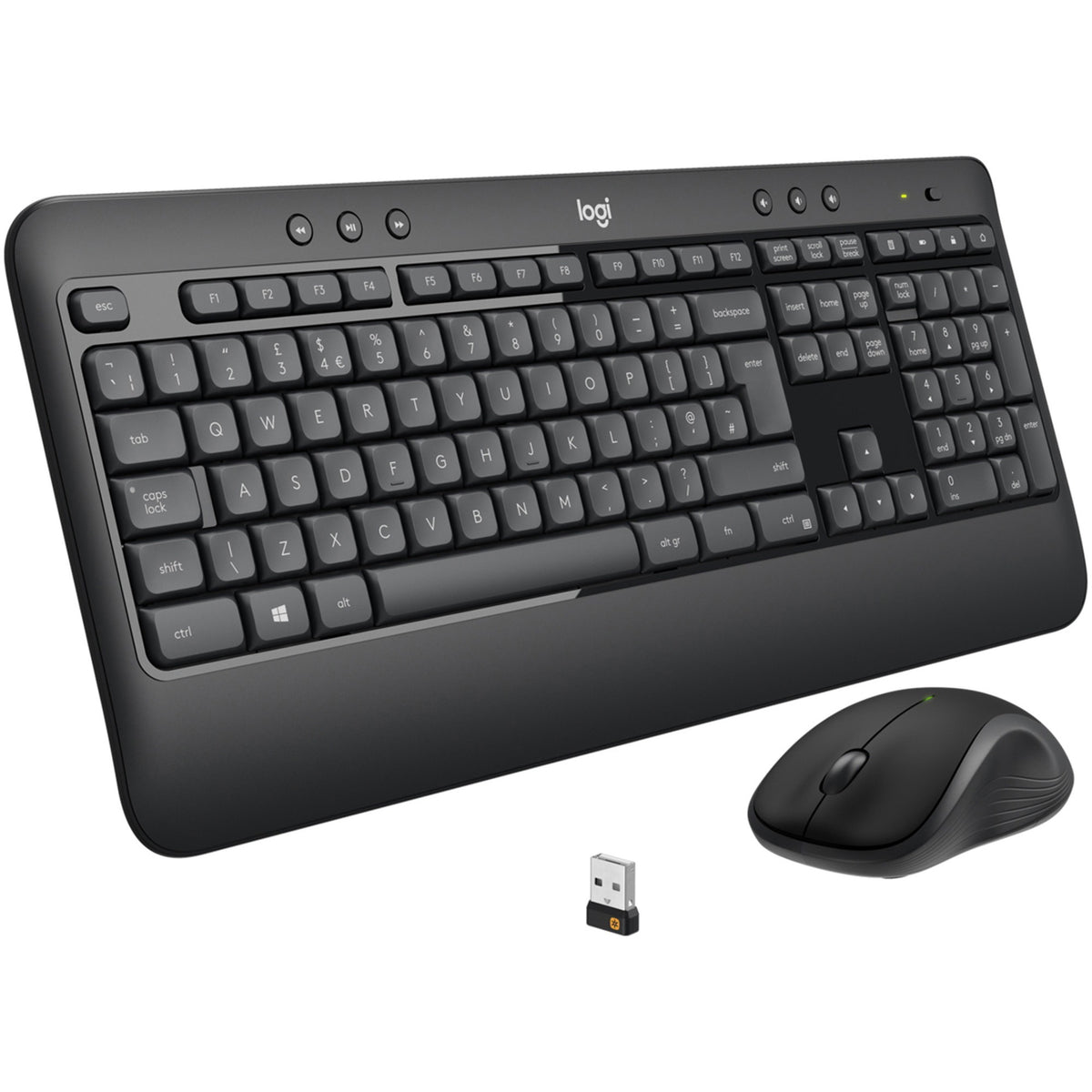 Logitech MK540 Advanced Wireless Keyboard and Mouse Combo for Windows, 2.4 GHz Unifying USB-Receiver, Multimedia Hotkeys, 3-Year Battery Life, for PC, Laptop - 920-008671