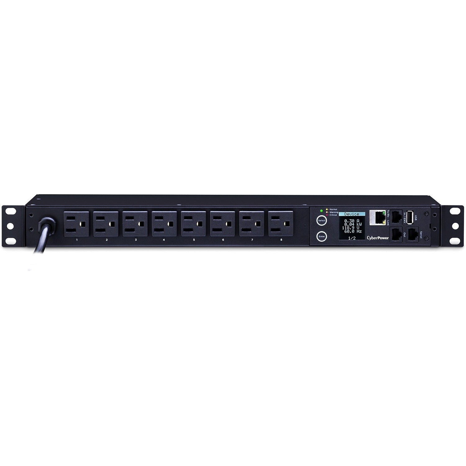 CyberPower PDU31001 Single Phase 100 - 120 VAC 15A Monitored PDU - PDU31001