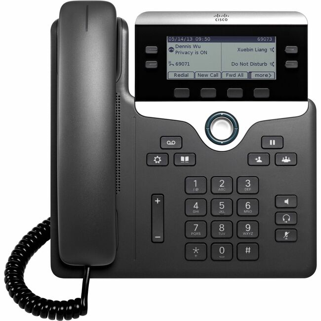 Cisco 7841 IP Phone - Refurbished - Corded - Corded - Wall Mountable, Desktop, Tabletop - TAA Compliant - CP-7841-NC-K9-RF