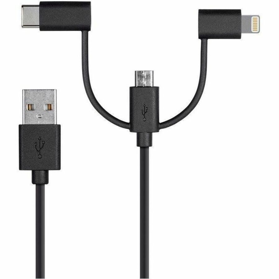 Monoprice Essential Lightning/Micro-USB/USB-C Data Transfer Cable - 18789