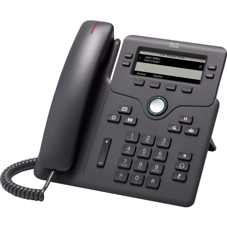 Cisco 6851 IP Phone - Corded - Corded - Wall Mountable, Desktop - Charcoal - CP-6851-3PW-NA-K9=