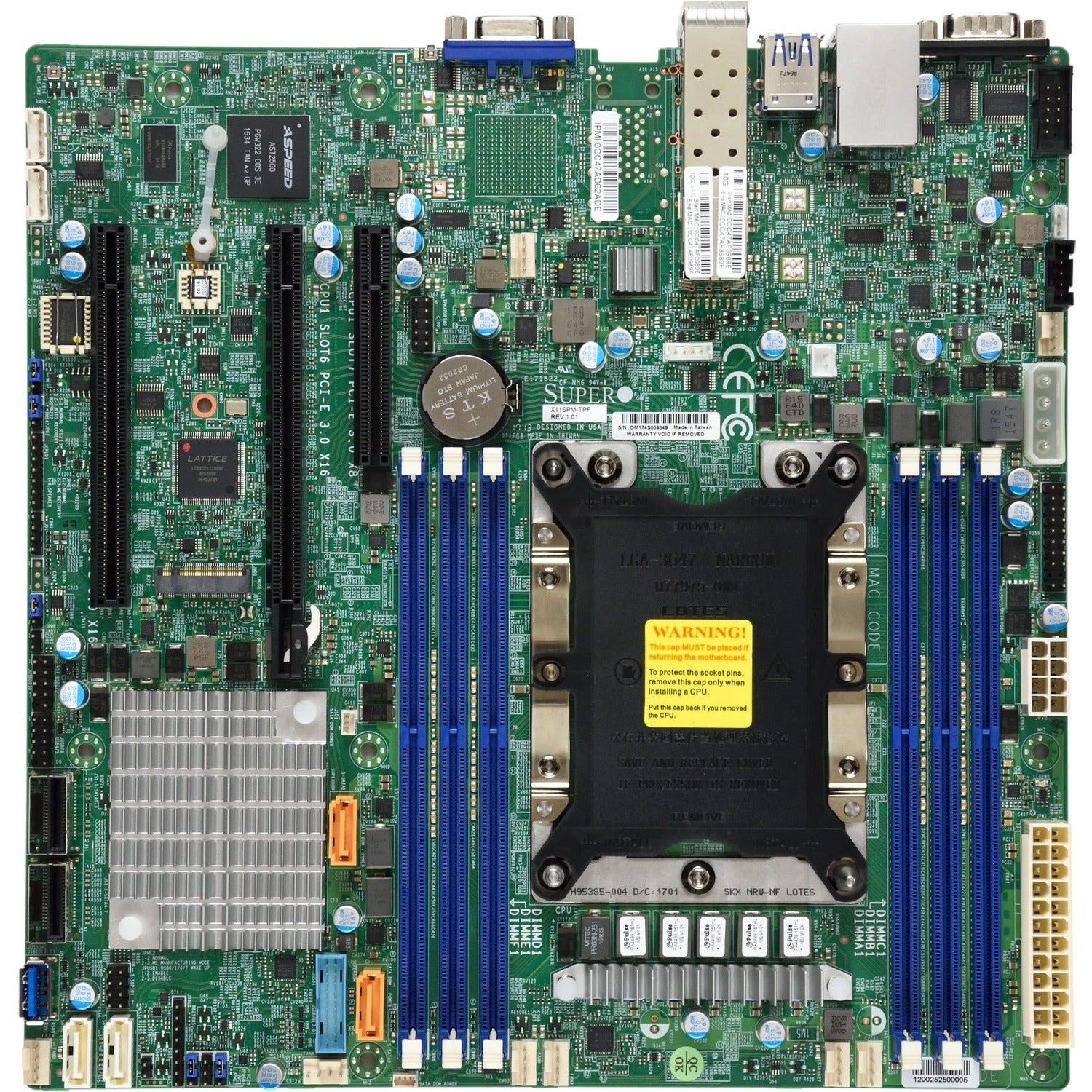 Supermicro X11SPM-TPF Server Motherboard - Intel C622 Chipset - Socket P LGA-3647 - Micro ATX - MBD-X11SPM-TPF-O