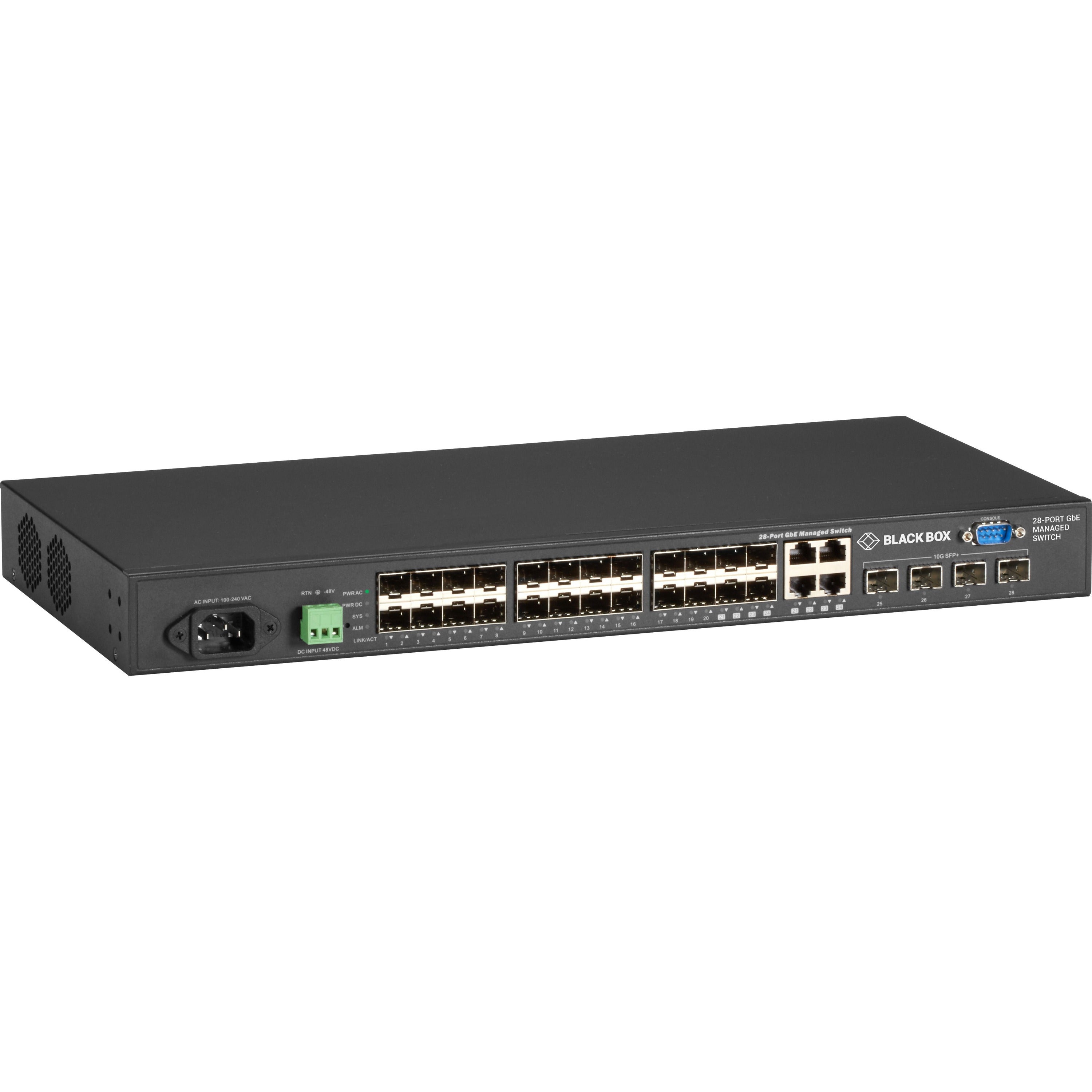 Black Box Gigabit Managed Ethernet SFP Fiber Switch - 28-Port - LGB5128A-R2