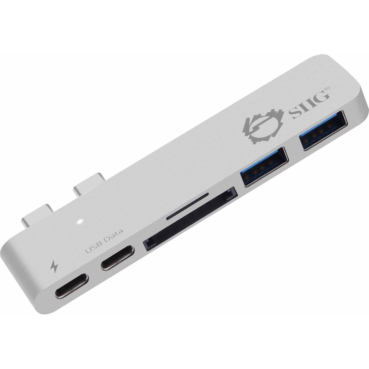SIIG Thunderbolt 3 USB-C Hub with Card Reader & PD Adapter - Silver - JU-TB0212-S1