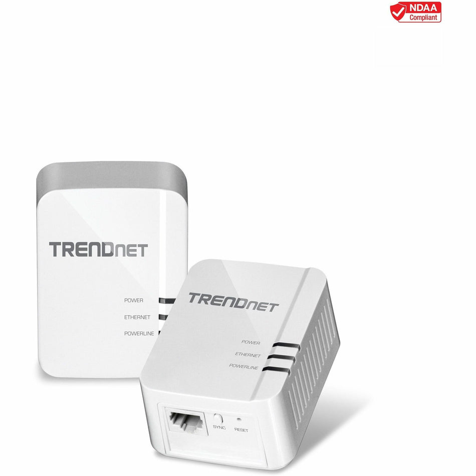 TRENDnet Powerline 1300 AV2 Adapter Kit, Includes 2 x TPL-422E Powerline Ethernet Adapters, IEEE 1905.1 & IEEE 1901, Gigabit Port, Range Up To 300m (984 ft), Simple Installation, White, TPL-422E2K - TPL-422E2K