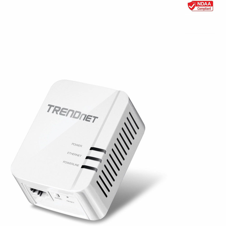 TRENDnet Powerline 1300 AV2 Adapter; IEEE 1905.1 & IEEE 1901; Gigabit Port; Range Up to 300m (984 ft.); TPL-422E - TPL-422E