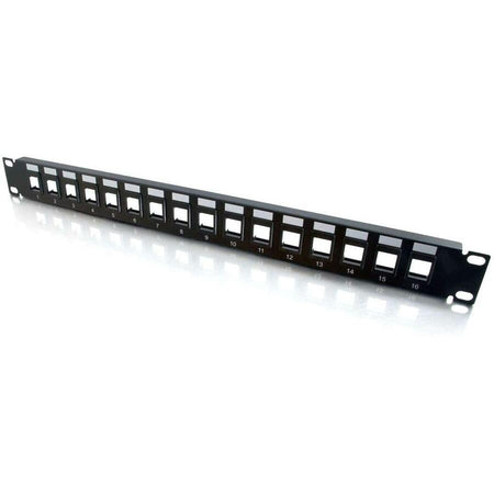 C2G 16-Port Patch Panel - Blank Keystone - 1U - 19" - 03858