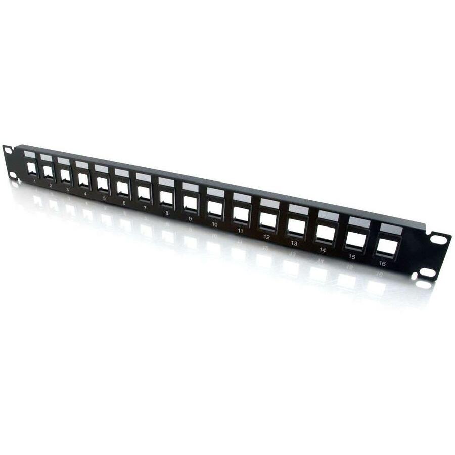 C2G 16-Port Patch Panel - Blank Keystone - 1U - 19" - 03858