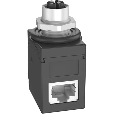 IndustrialNet M12 X-Code Female to 90&deg; RJ45 Coupler Adapter - ICAM12X90RJS