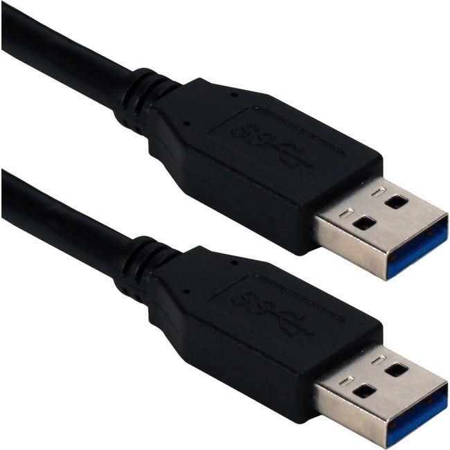 QVS 3ft USB 3.0/3.1 Type A Male to Male 5Gbps Black Cable - CC2229C-03BK