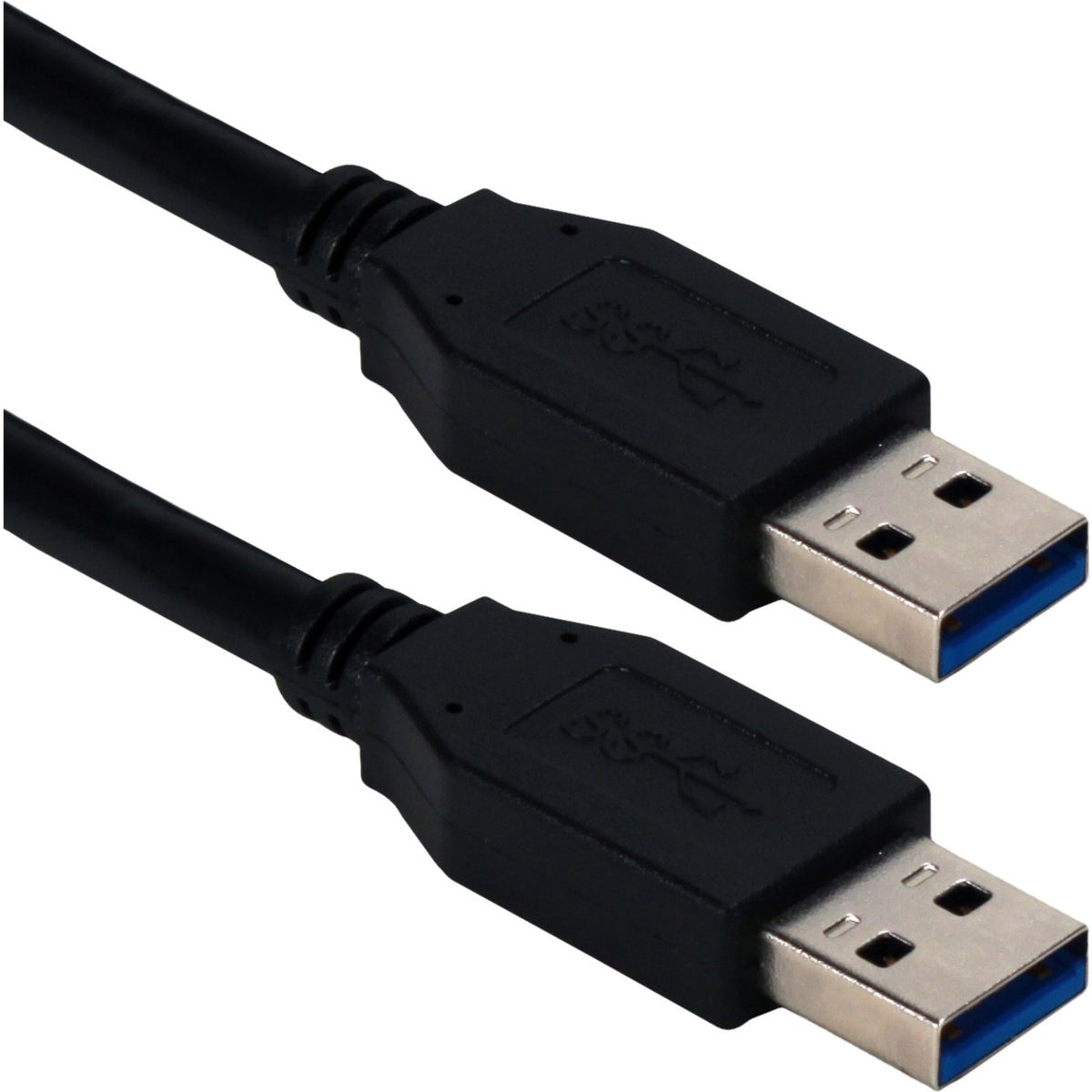 QVS 6ft USB 3.0/3.1 Type A Male To Male 5Gbps Black Cable - CC2229C-06BK