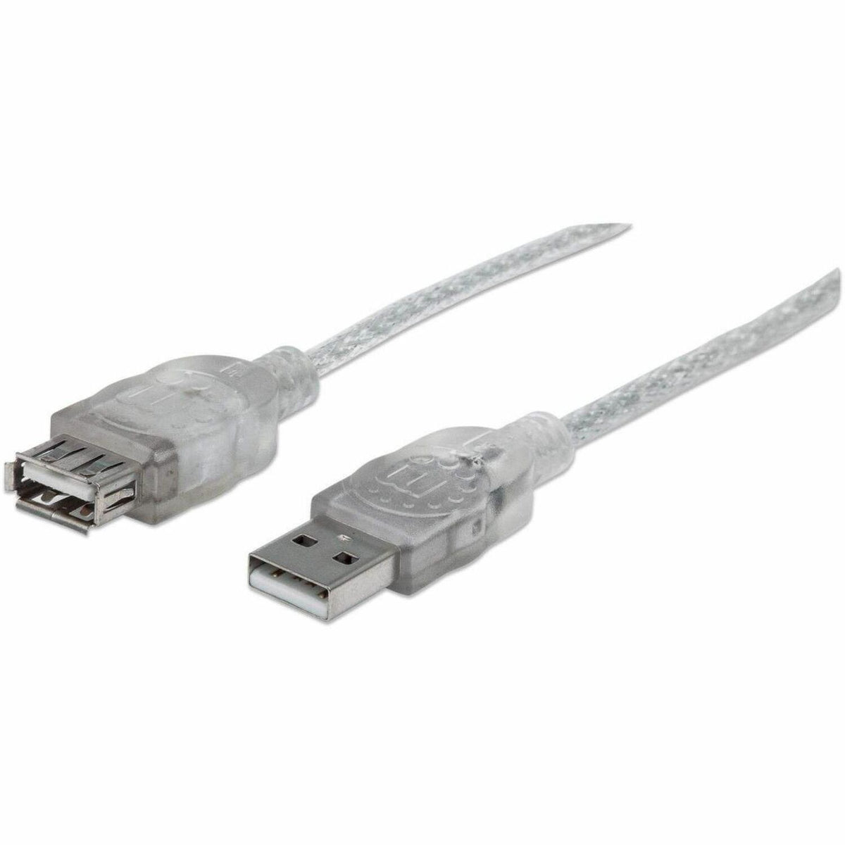 USB-A to USB-A Extension Cable, 3m, Male to Female, 480 Mbps (USB 2.0), Hi-Speed USB, Translucent Silver, Lifetime Warranty, Equivalent to USBEXTAA10BK (except colour). - 340496
